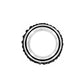 Brighton ring shown from above with silver-plated interior band and textured dark beaded exterior on a white background