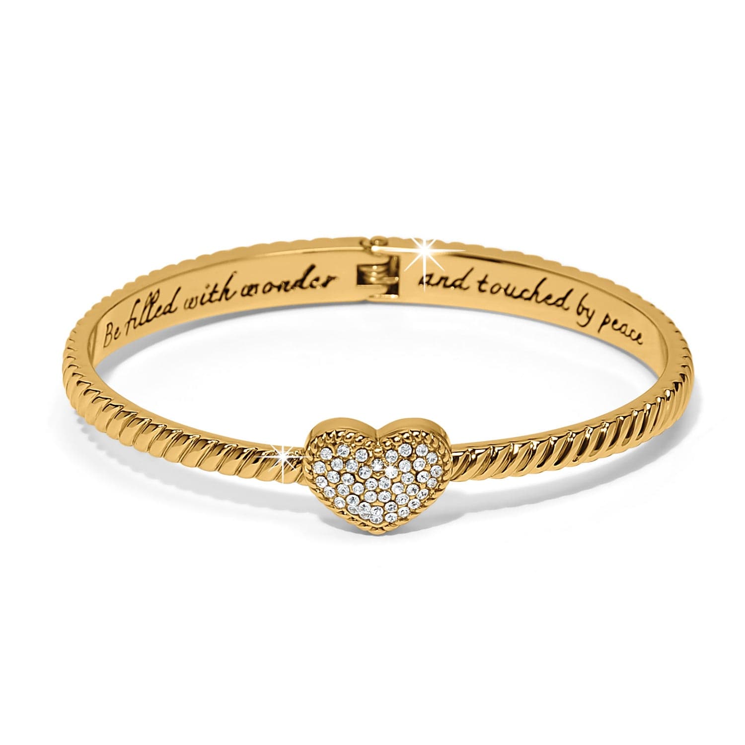 Celestia Heart Hinged Bangle gold 2