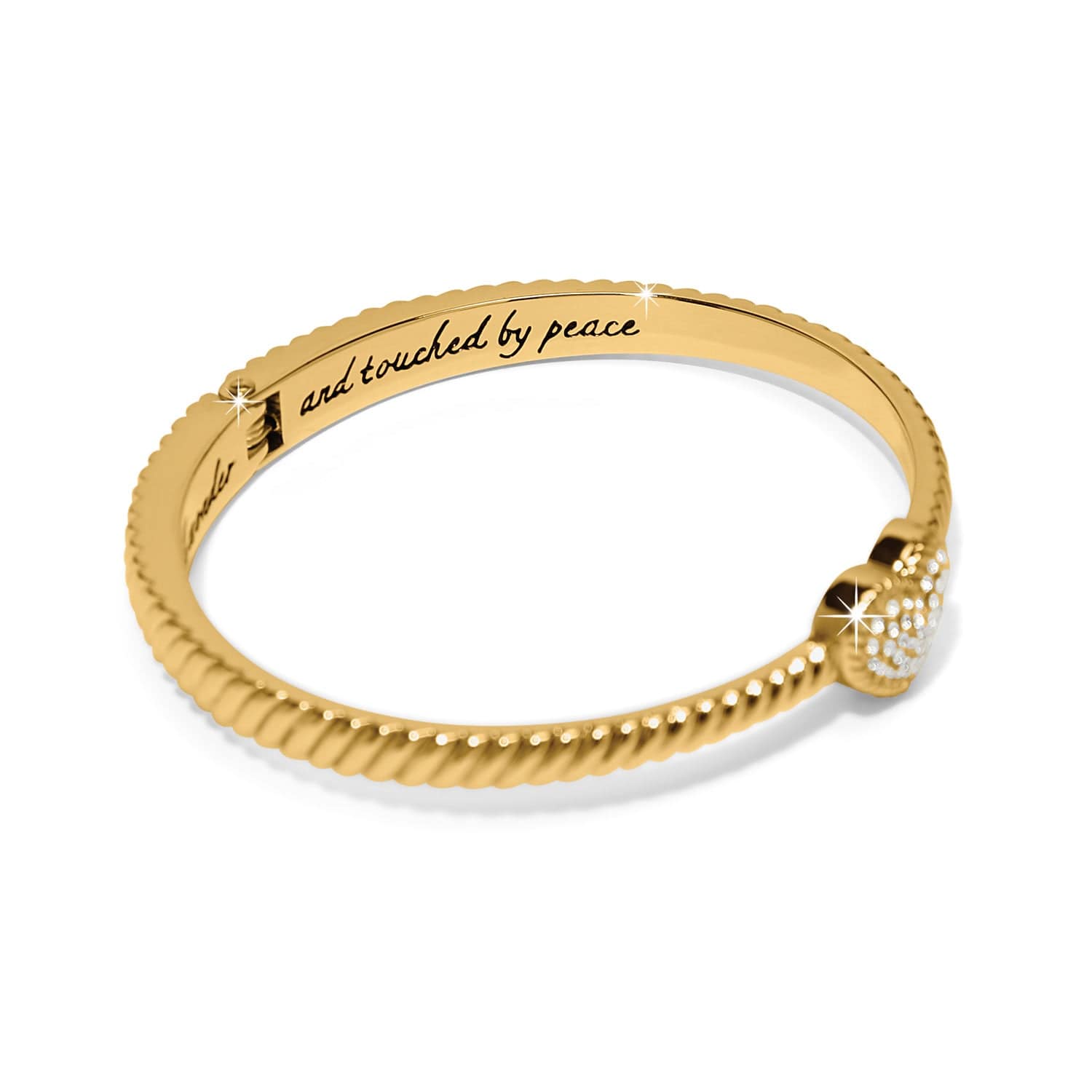 Celestia Heart Hinged Bangle gold 4