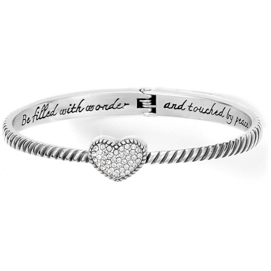 Celestia Heart Hinged Bangle silver 1