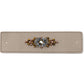 Brighton taupe leather bracelet strap with central beaded cluster of crystal, bronze, and copper beads on a white background