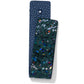 Brighton leather strap samples in navy pebbled texture and green mosaic iridescent finish on a white background