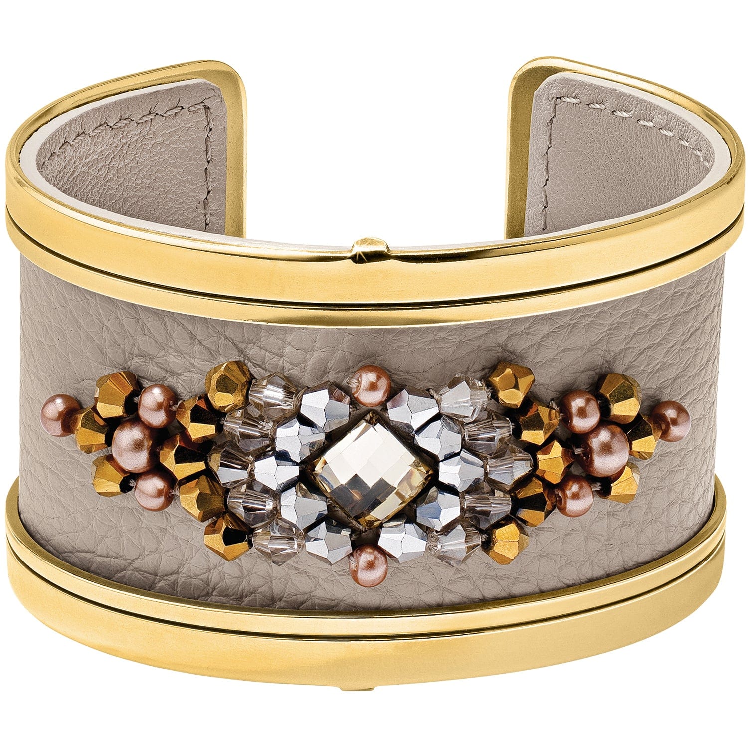 Christo New Delhi-Lodhi Wide Cuff Bracelet Set gold-beechwood 1