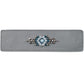 Brighton gray leather bracelet strap with blue crystal and silver-tone beaded centerpiece on a white background