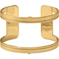 Brighton wide cuff bracelet with gold-tone polished finish and open cutout design on a white background