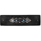 Brighton black leather bracelet band with silver-tone beaded medallion, crystal accents, and pearl centers on a white background