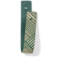 Brighton green leather strap with metallic geometric striped pattern and snap closure on a white background