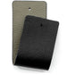 Brighton leather swatches in gray and black showing pebbled texture with punched holes on a white background