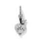 Brighton apple charm with silver-plated finish and engraved A+ detail on a white background