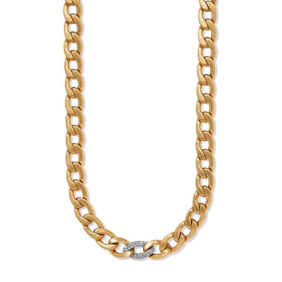 Cleo Pave Link Necklace gold 1