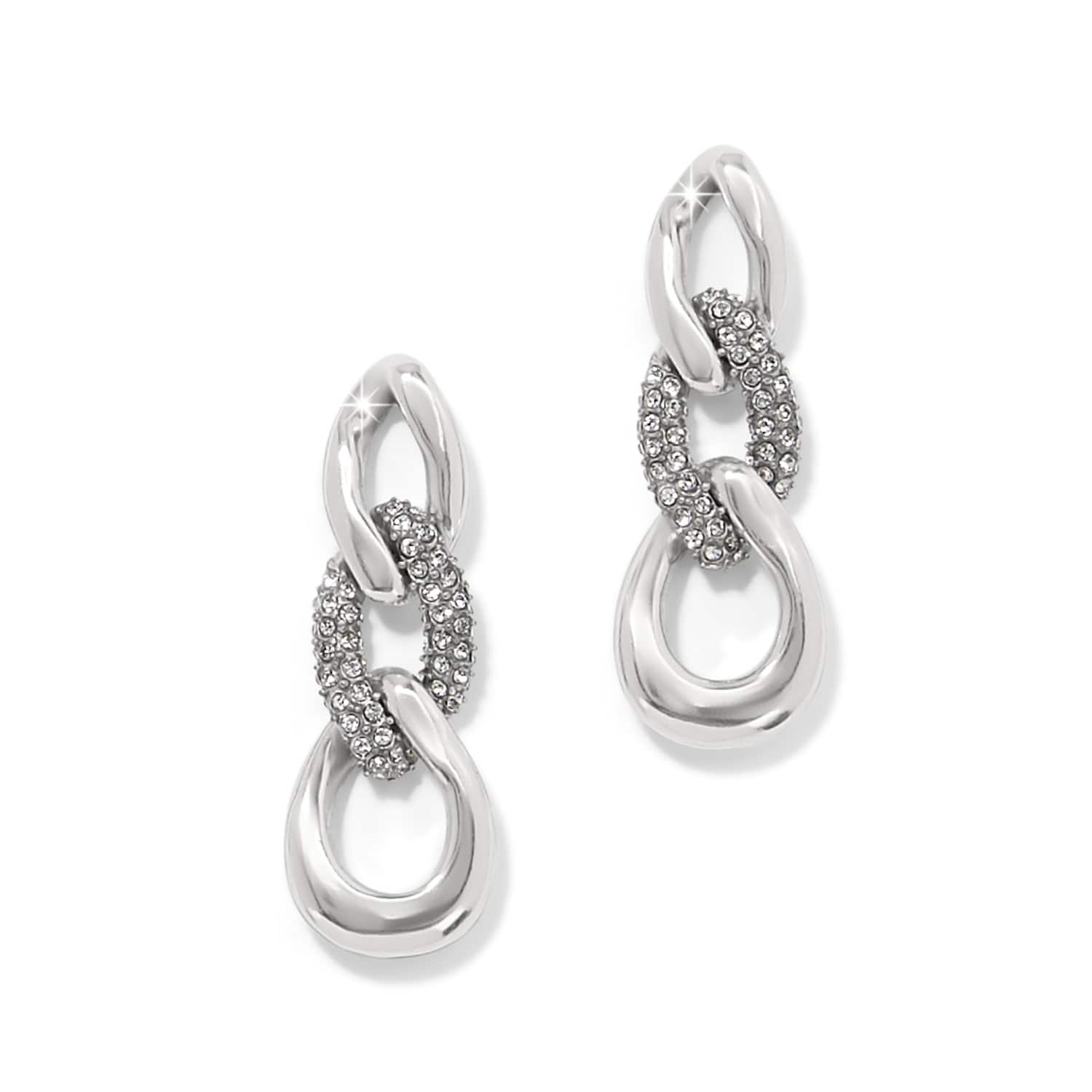 Cleo Pave Link Post Drop Earrings - Brighton