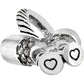 Brighton two-tone charm with textured band, engraved heart medallions, and polished accents on a white background