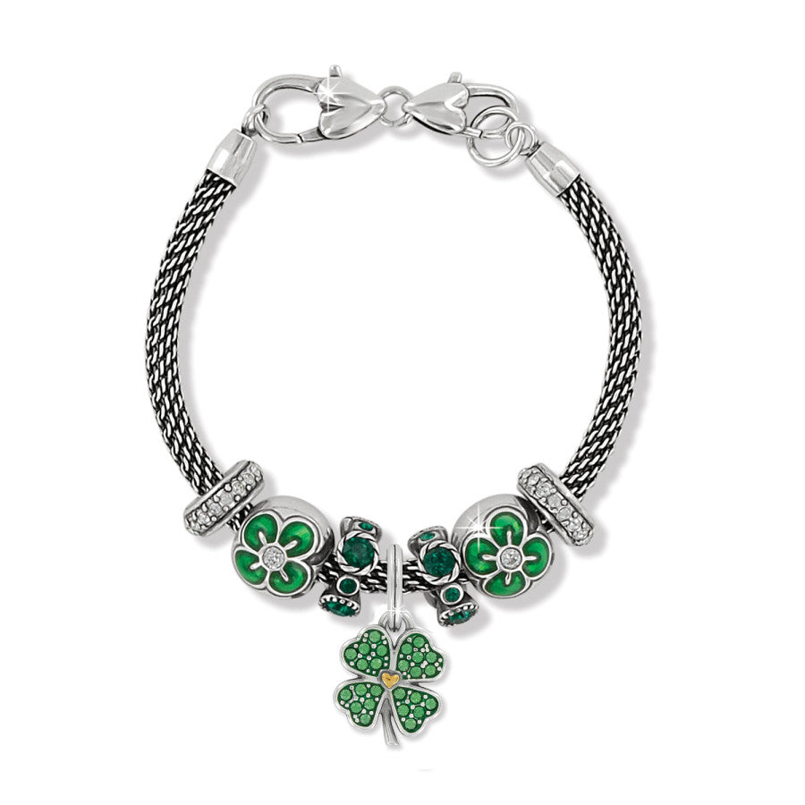 Clover Charm Bracelet silver-green 1