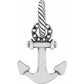 Brighton anchor charm with silver-plated finish, rope detail, and beaded ring accent on a white background