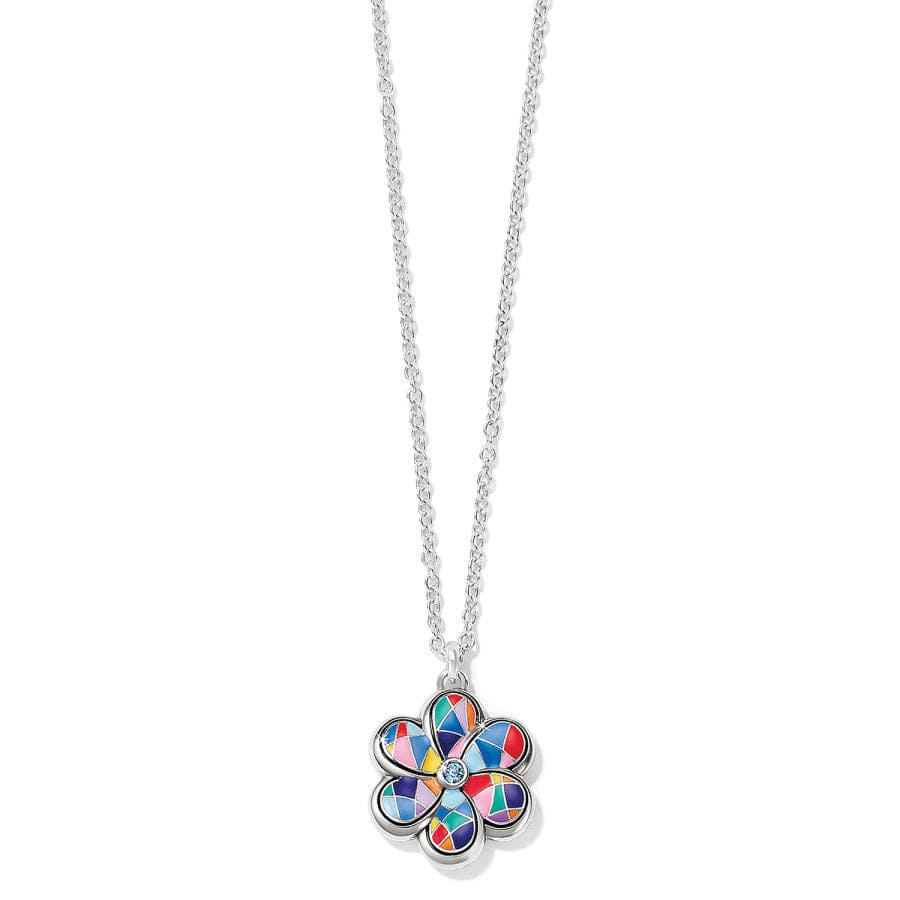 RAOING Flower Heart Pendant 【Texture】 Colormix Flower Necklace - Brighton