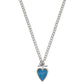 Brighton pendant necklace with blue enamel heart, silver-plated curb chain, and toggle closure on a white background