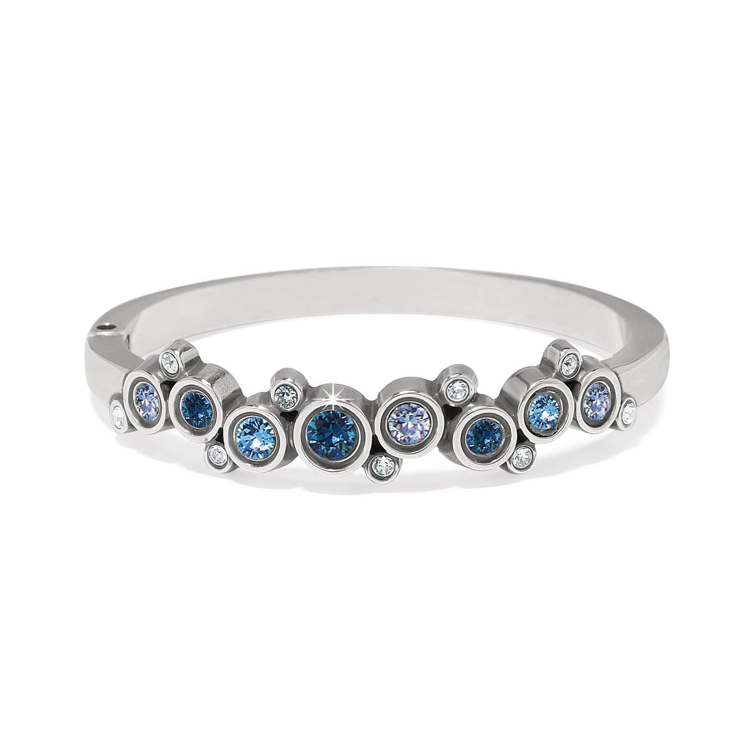 Constella Cluster Hinged Bangle silver-blues 1