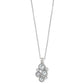 Brighton pendant necklace with silver-plated cluster of round crystals on delicate chain on a white background