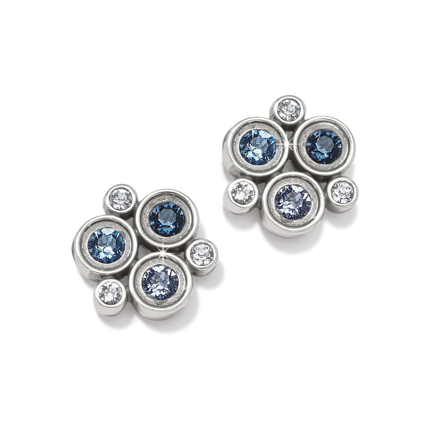 Constella Cluster Post Earrings silver-blues 1