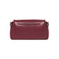 Brighton handbag shown from the back in burgundy pebbled leather with slim zip pocket on a white background