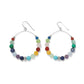 Brighton hoop earrings with multicolored gemstone beads and silver-plated accents on a white background