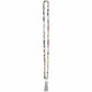 Brighton beaded tassel necklace with multicolored jasper and agate stones and silver-plated tassel on a white background