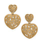Contempo Heart Double Post Drop Earrings