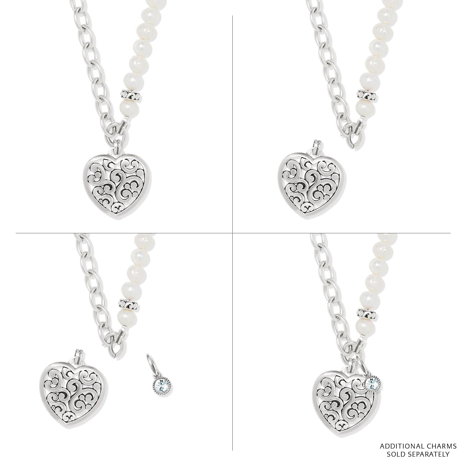 ネックレス・ペンダント The Baroque Pearl and ME Heart Necklace Baroque Pearl Leather Necklace with Heart Pendant Versatile