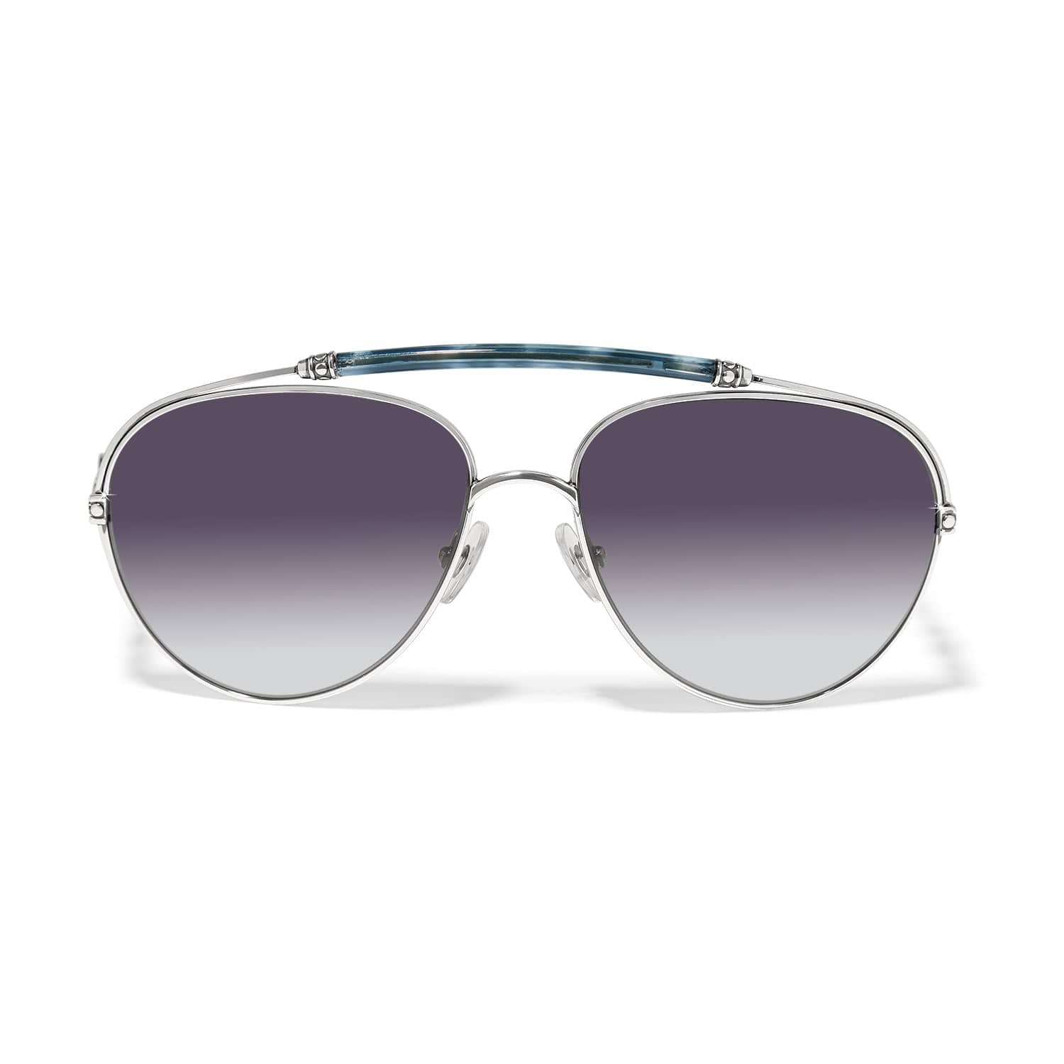Contempo Medallion Aviator Sunglasses silver-blue 2