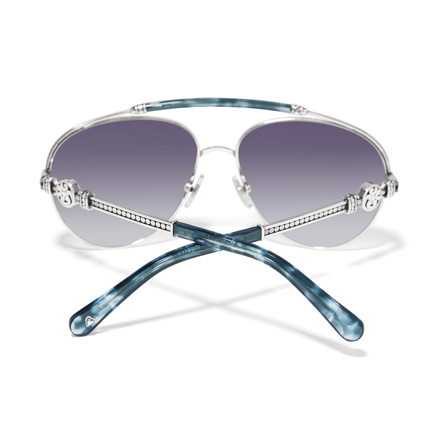Contempo Medallion Aviator Sunglasses silver-blue 3
