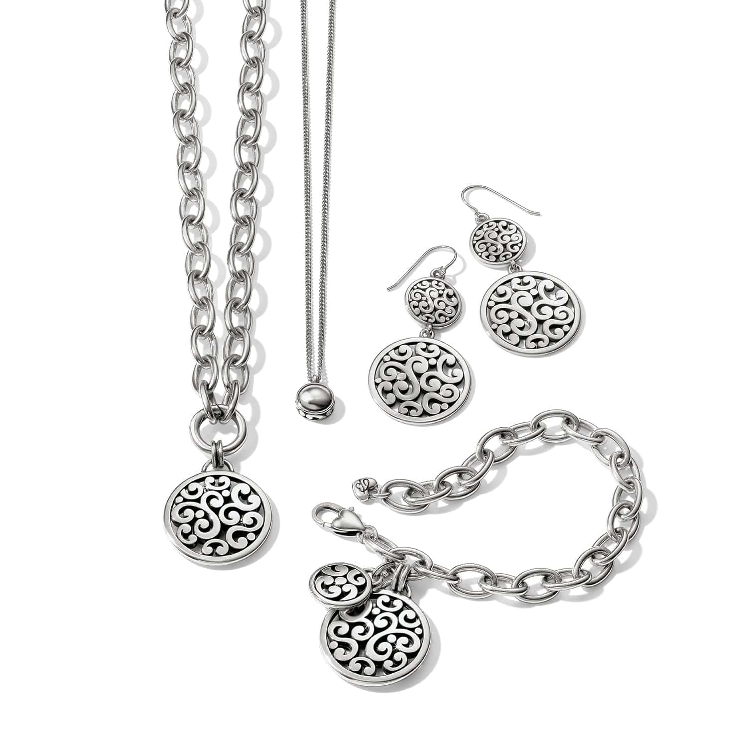 Contempo Medallion Charm Necklace silver 4