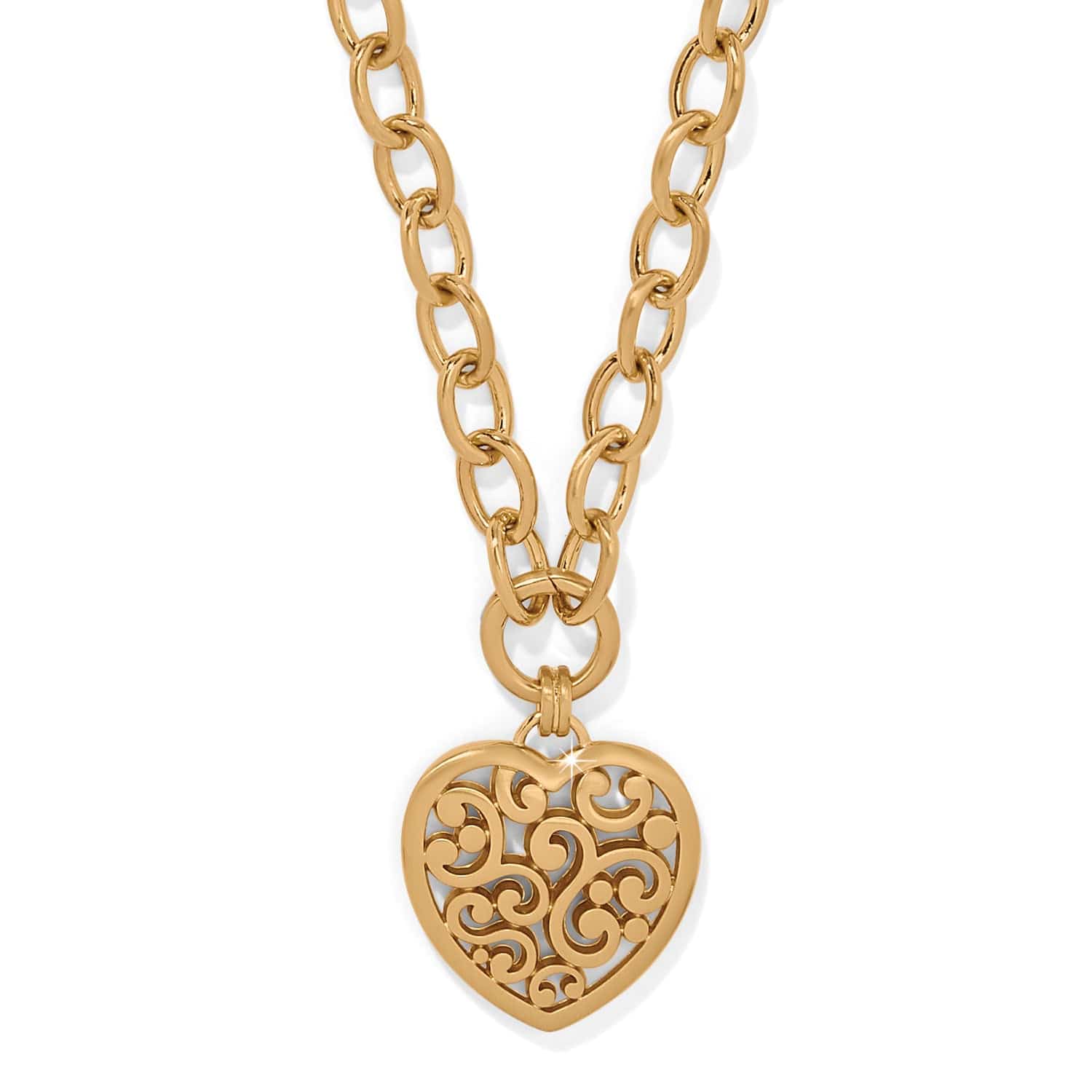 Contempo Medallion Heart Necklace gold 1
