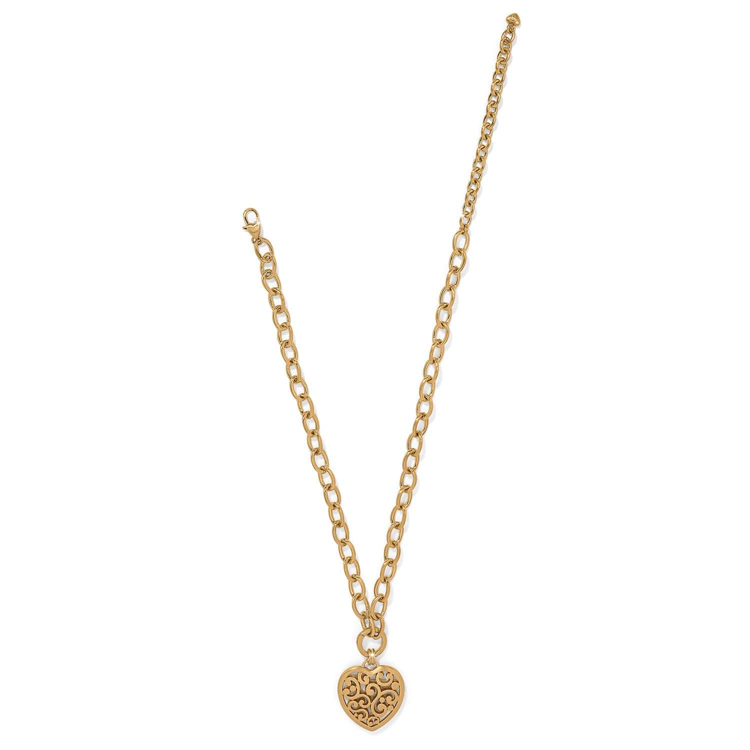 Contempo Medallion Heart Necklace gold 2