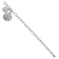 Brighton charm bracelet with silver-tone link chain and two round scroll-patterned medallion charms on a white background