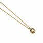 Brighton pendant necklace with gold-plated chain and small round scroll medallion charm on a white background