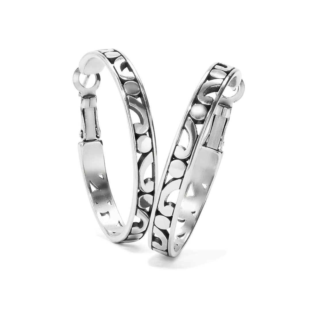 Contempo Silver Medium Hoop Earrings