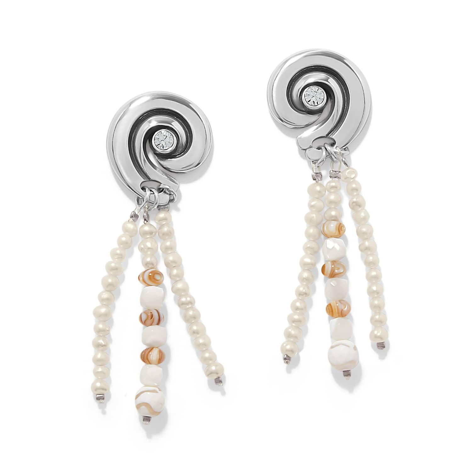 Contempo Moda Moonlit Post Drop Earrings silver-pearl 1