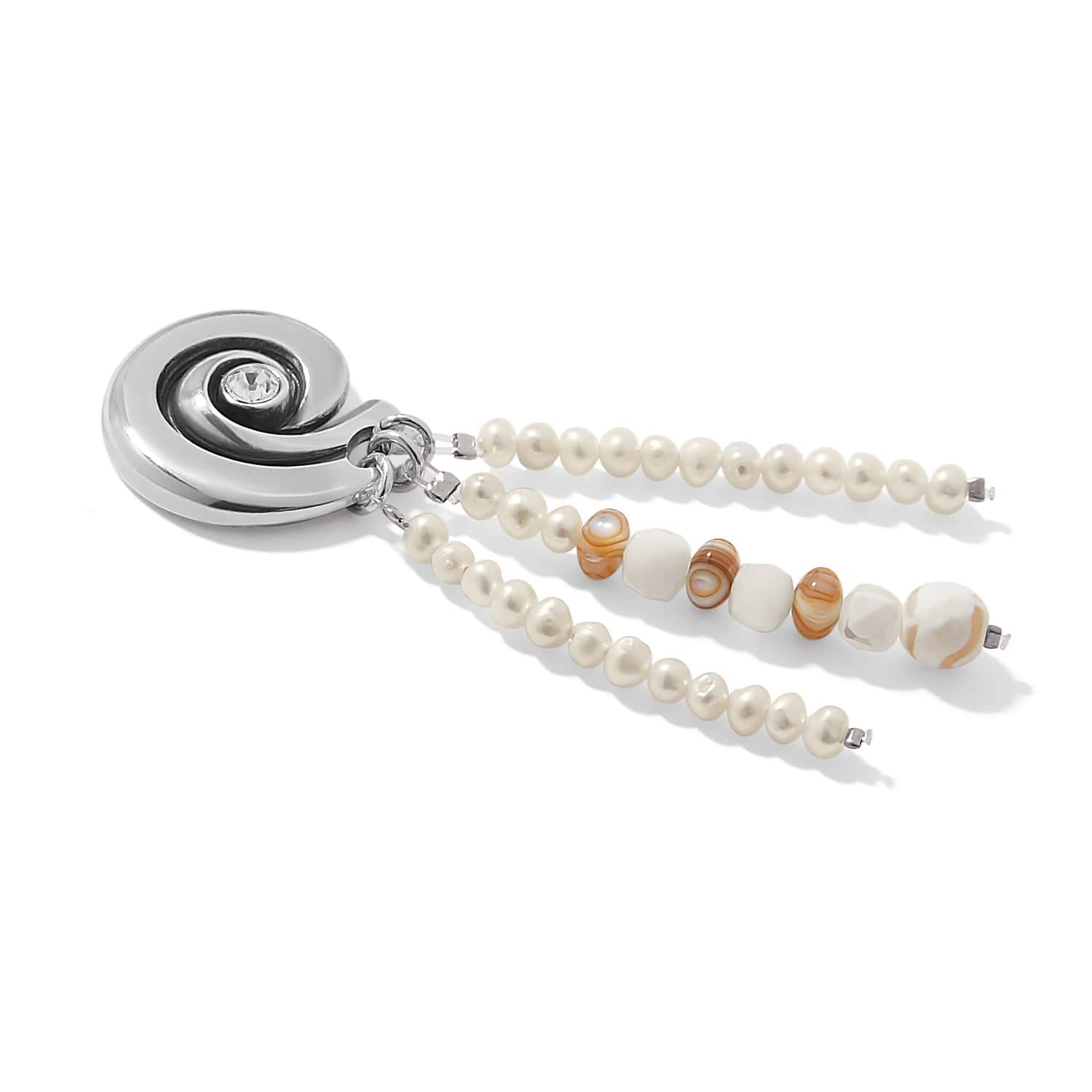 Contempo Moda Moonlit Post Drop Earrings silver-pearl 2