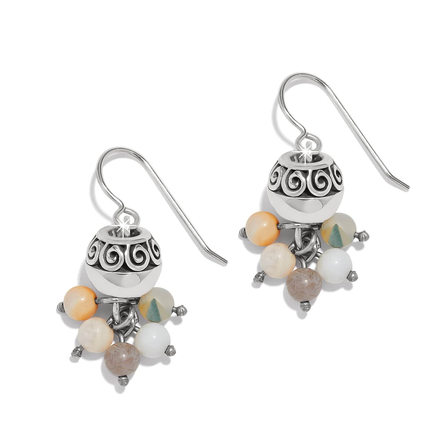 Contempo Moda Mystic Beaded French Wire Earrings silver-gray 2
