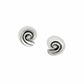 Brighton stud earrings with silver-plated swirl spiral design and polished finish on a white background