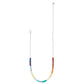 Brighton necklace with rainbow gradient beads and silver-plated chain and clasp on a white background