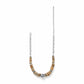 Brighton necklace with tan jasper disk beads, silver-plated ornate center bead, and chain on a white background