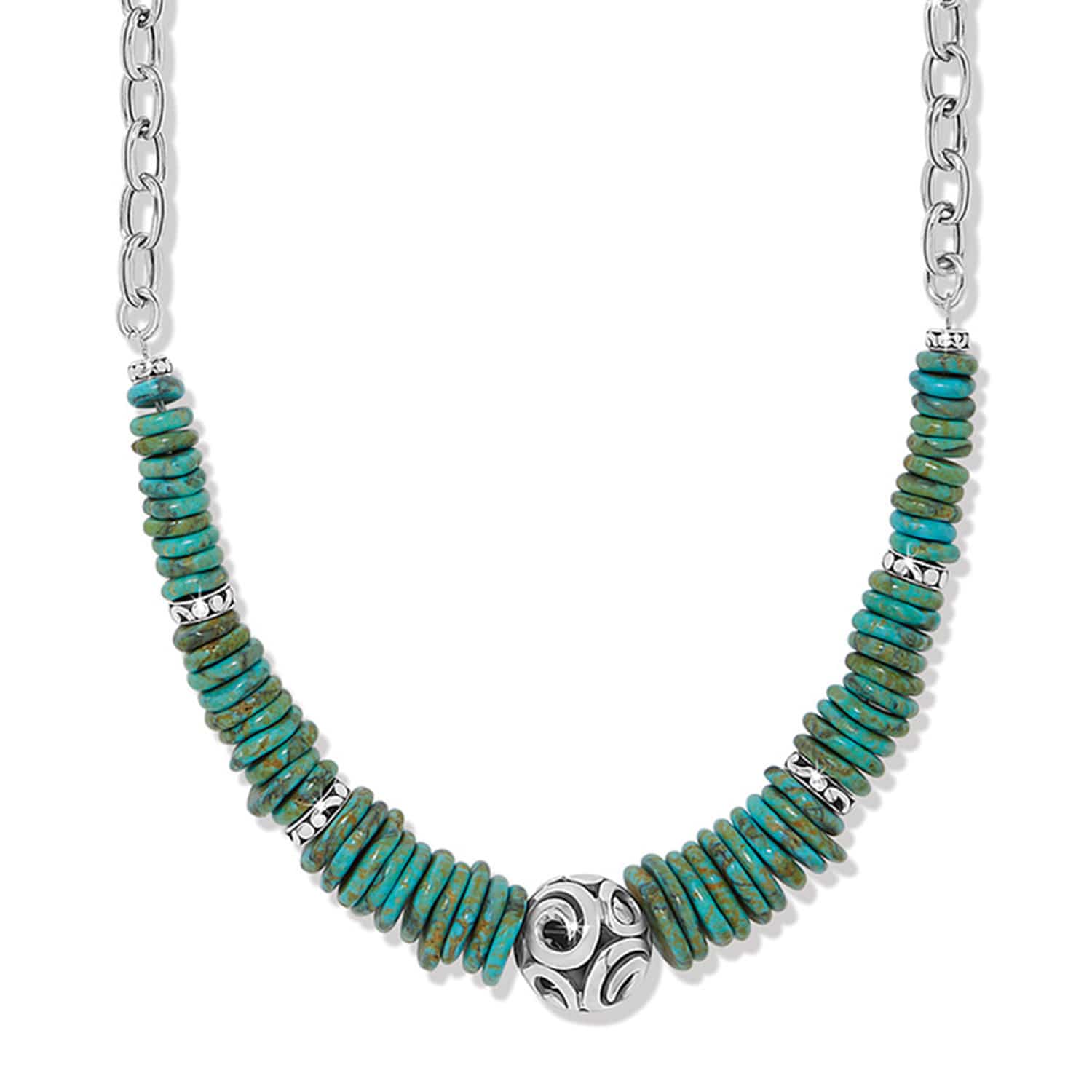 Contempo Sonora Verde Blue Disc Necklace silver-turquoise 1