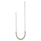 Brighton beaded necklace with Dalmation Jasper stones, silver-plated chain links, and lobster clasp on a white background