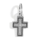 Brighton cross charm with beaded border, silver-plated finish, and split ring attachment on a white background
