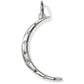Brighton crescent moon charm with silver-plated finish, etched stars, and crystal accents on a white background