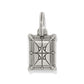 Brighton rectangular charm with silver-plated geometric etched design and prong-set details on a white background