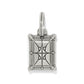 Brighton charm with silver-plated rectangular pendant featuring engraved geometric facet pattern and bail loop on a white background