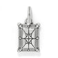 Brighton silver-plated pendant charm with rectangular faceted crystal in pronged setting on a white background