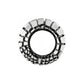 Brighton silver-plated spacer charm bead with ridged textured pattern and open center on a white background